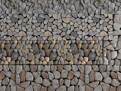 Modern Chinese Fence Stone Wall Stone Wall 3d model