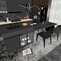 Modern Dining Table Set With Island Counter Chairs And Oranges In Kitchen Area
