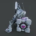 Futuristic Robot Dog With Silver Metallic Body And Blue Glowing Eyes