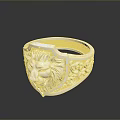 Silver Lion Head Designed Ring As Men's Fashion Accessory With Intricate Patterns
