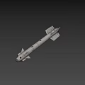Advanced Military Missile Weapon Featuring Aerodynamic Body Warhead Stabilizing Fins And Markings