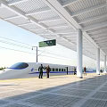 modern high-speed rail platform 3d model