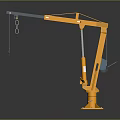 Orange Jib Crane Equipment with Horizontal Boom Lifting Hook and Stable Base