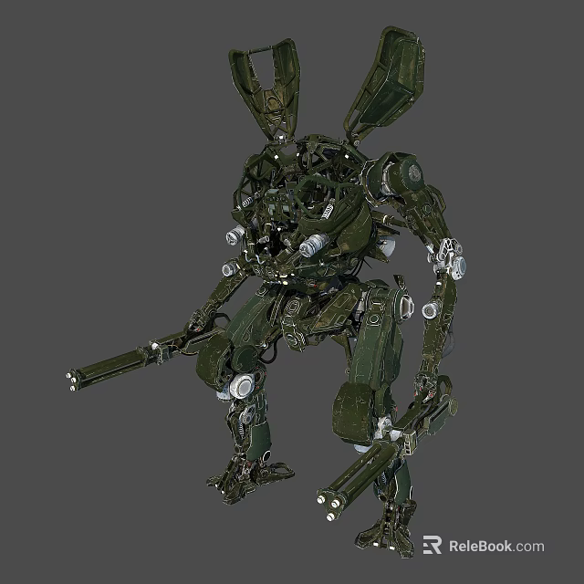 Green Mechanical Creature With Detailed Design Multiple Robotic Limbs And Complex Structure 3d model