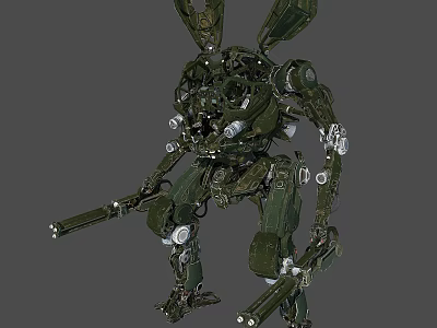 Green Mechanical Creature With Detailed Design Multiple Robotic Limbs And Complex Structure 3d model