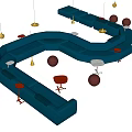 Modern shaped sofa 3d model