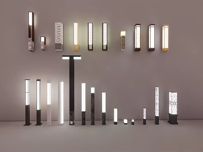 Modern Outdoor Lights With Various Floor And Wall Mounted Designs For Garden Patio Use 3d model