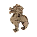 Flying Dragon Wooden Puzzle Model With Detailed Scales Horns And Claws In Standing Pose