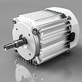 Silver Industrial Electric Motor With Metal Housing And Rotating Shaft