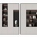 Modern Open Bookcase Design With Shelves Books Decorative Items And Sculptures