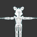 Pink And White Robot Doll With Rabbit Ears Red Eyes And Open Arms Design