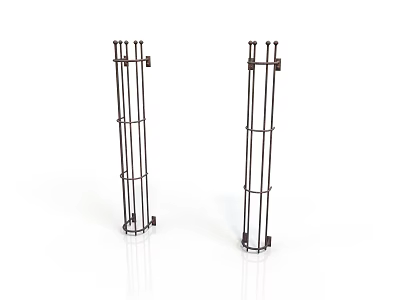 Pair Of Black Metal Frame Supports For Modern Furniture Or Shelving 3d model