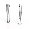 Pair Of Black Metal Frame Supports For Modern Furniture Or Shelving