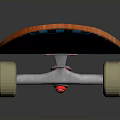 Stylish Blue Skateboard With Orange Edge And Smooth Rolling Wheels For Daily Use