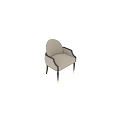 Modern Beige Fabric Accent Chair With Black Frame And Gold Leg Details