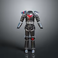 Medieval Knight Armor With Shiny Metal Chest Plate And Red Emblem