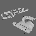 Modern pipe fume pipe 3d model