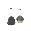 Modern Black And Gold Metal Chandelier With Sleek Glossy Finishes And Unique Shapes