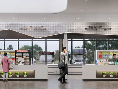 Modern Mall Shop Interior With Open Layout Display Shelves And Customer Walkway 3d model