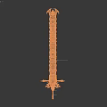 Fantasy Game Character Confronting Giant Spiked Metallic Centipede Creature With Sharp Claws