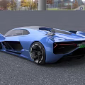 Stunning Futuristic Blue Supercar With Sleek Aerodynamic Design And Transparent Roof