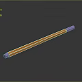 Long Strip Daily Living Item With Orange Body White Stripes And Purple Ends