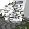 Modern Multistory Office Building With Glass Facade And Green Roof In Urban Area