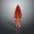 Ancient Red Stone Arrowhead With Geometric Base Design And Reflective Surface