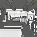 Modern Commercial Kitchen Design With Stainless Steel Worktables And Ventilation Equipment