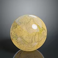 Elegant Transparent Glass Globe With Detailed World Map And Reflective Surface