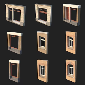 European classical window frame 3d model