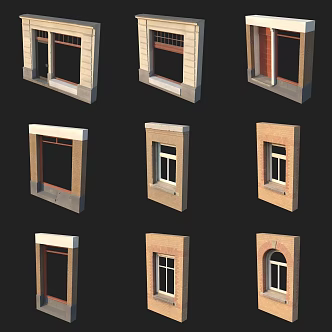 European classical window frame 3d model