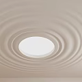 Ceiling Design With Circular Wavy Patterns And Central Light Fixture 3d model