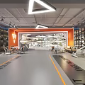 Modern Sports Fitness Gym Interior With Spacious Training Area And Various Exercise Equipment