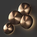 Modern Circular Metallic Brass Wall Lamps With Shiny Surface And Soft Lighting 3d model