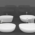 Modern Freestanding White Bathtubs With Different Design Styles And Faucet Fixtures