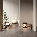 Modern Outdoor Lights Stylish Designs Warm Glow Illuminating Outdoor Space With Columns And Potted Plant