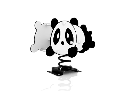 Building Block Panda Decoration With Cute Black And White Look And Spring Base Design 3d model