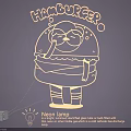 Creative Hamburger Design Neon Lamp For Bar Cafe Illuminated Wall Decor