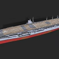 Aircraft Carrier With Long Flight Deck And Island Superstructure Naval Vessel