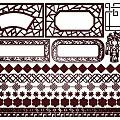 New Chinese Style Flower Lattice Window Carved Hollow Carved Window Corner Carved Gypsum Line Carved Window Pattern Carved 3d model