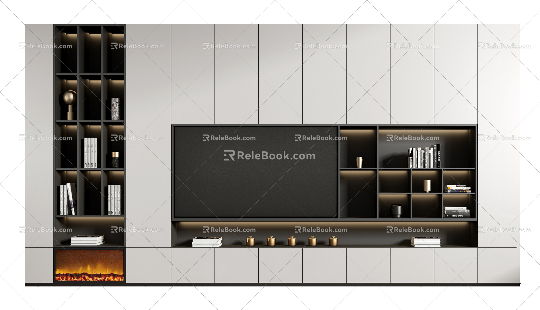 Modern TV Background Cabinet Minimalist Wine Cabinet 3d model