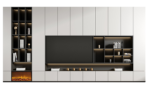 Modern TV Background Cabinet Minimalist Wine Cabinet 3d model