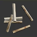 Plant Derived Light Colored Wooden Blocks With Textured Surfaces On Gray Background