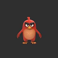 Angry Red Bird Character From Popular Video Game With Furious Expression