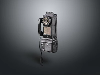 Antique Vintage Wall Mounted Telephone With Rotary Dial And Classic Design 3d model