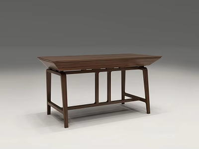 Modern Minimalist Wooden Desk With Sturdy Legs And Smooth Top Surface 3d model