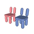 Cute Pink Blue Kids Chair With Round Cylindrical Parts Modern Design