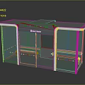 Modern Public Bus Shelter With Glass Structure Digital Display And Route Information