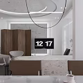 Modern Living and Dining Room Interior With Sofa Coffee Table TV Window and Plants